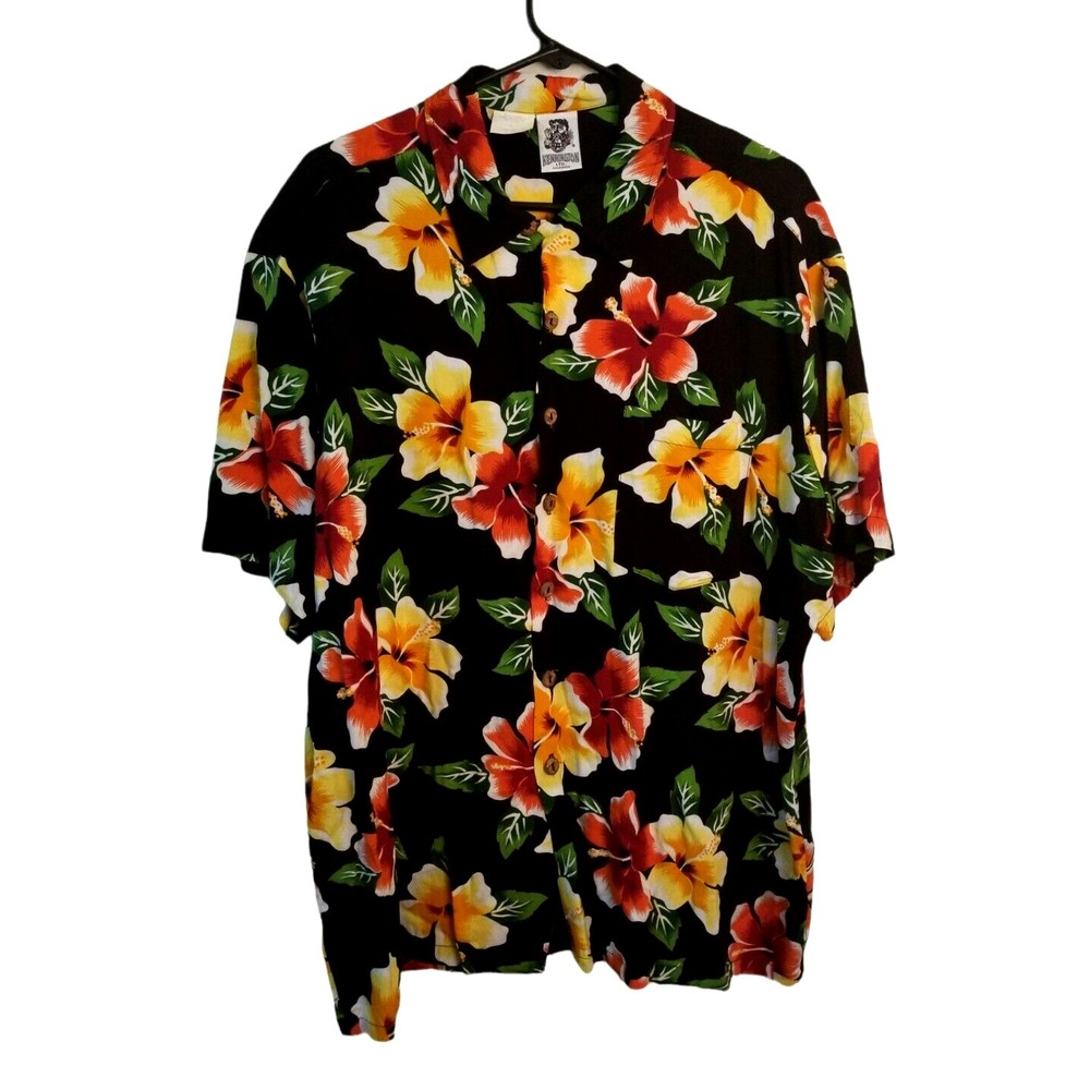 Kennington‎ Ltd California Camp Men's Shirt Size XL Tropical Hawaiian Floral